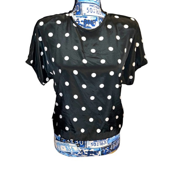 Black and white polka dot blouse - Picture 1 of 11
